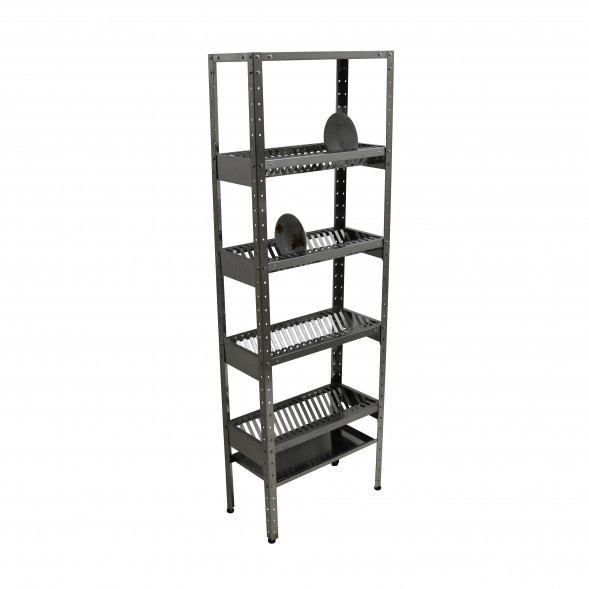 Стеллаж 900*300*1800мм для сушки тарелок 5 полок,стойки нерж