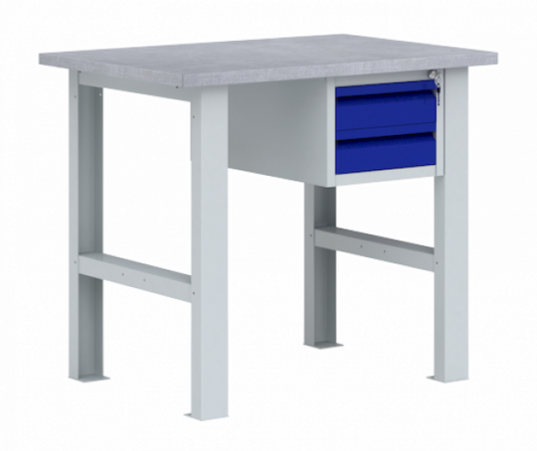 Металлический верстак с подвесным ящиком ВП - Э 1000х685х860 мм.