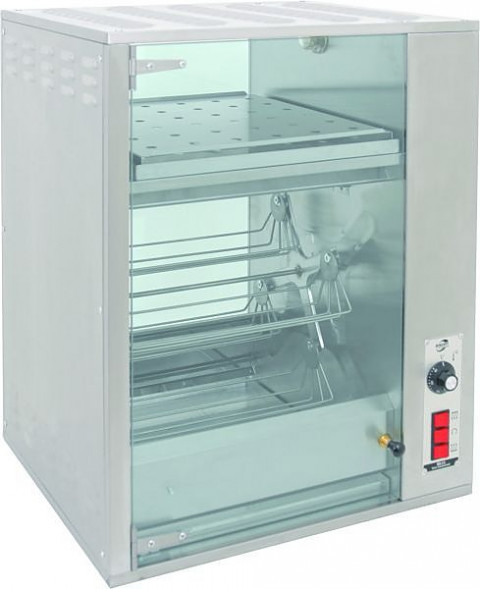 Гриль для кур карусельный Sikom МК-3.8.1В с тепловой витриной (8 кур)