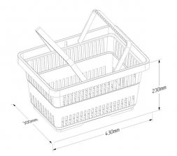 Корзина покупательская пластик с двумя ручками 20 л красная