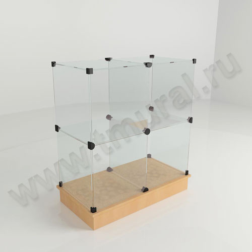 Прилавок стеклянный (4 ячейки) 850*450*900 бук