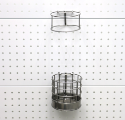 Стакан навесной на перфорацию 100мм крашенный в хром