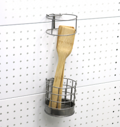 Стакан навесной на перфорацию 100мм крашенный в хром