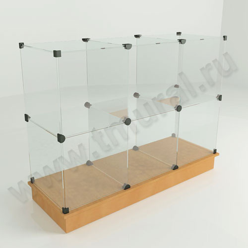 Прилавок стеклянный (6 ячеек) 1260*450*900 бук