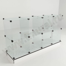 Прилавок стеклянный (8 ячеек) 1680*450*900 бел/чер