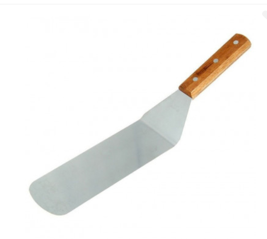 Лопатка нержавейка L=20 с изогнутой деревянной ручкой лк07