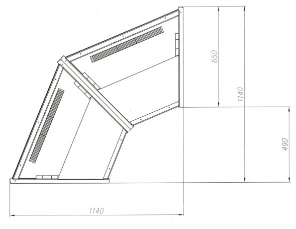 Витрина кондитерская Carboma K70 VM-3 (ВХСв - У1д)  (угол 45гр.)
