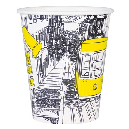 Стакан ГН 250 мл (d-80 мм) бумажный &amp;quot;Города&amp;quot; (50)