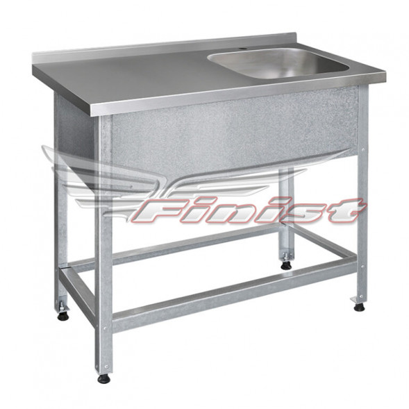 Ванна моечная цельнотянутая со столом ВМЛсц-1 1000*500*850 мм