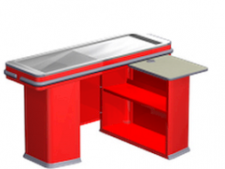Кассовый бокс 1500 универсал 1500*1100*870мм,покрытие шлифованное,цвет красный
