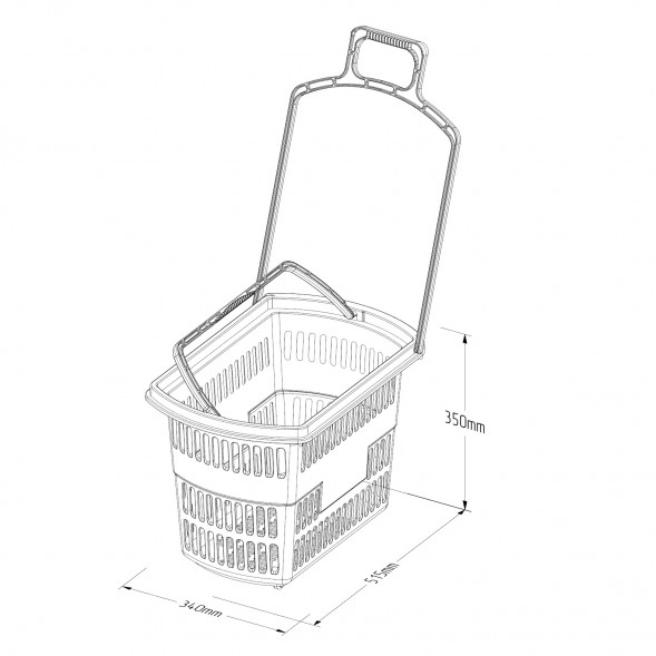 PBT38 Корзина пластиковая на колёсах 38 л черная