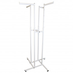 Вешало 4-х стороннее,напольное,регулируемое с 4-мя прямыми кронштейнами 860*860*1200/1800 белое