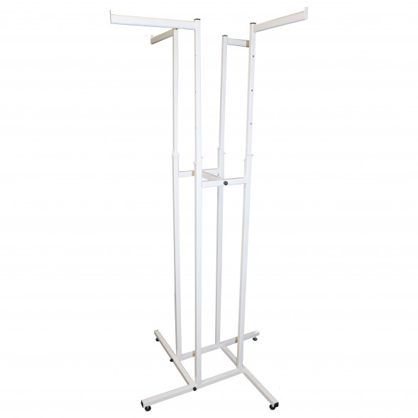 Вешало 4-х стороннее,напольное,регулируемое с 4-мя прямыми кронштейнами 860*860*1200/1800 белое
