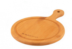 Доска для сервир круглая 25*17,5*1,0см с ручкой [БАМБУК СЕРВИРОВКА] КТ-СД-КР-089