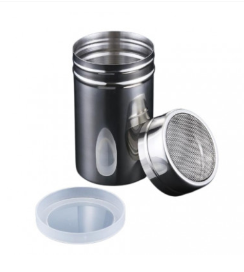 Емкость для сыпучих продуктов с мелкой сеткой нерж.300 гр, H=12 см рп307