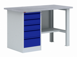 Однотумбовый металлический верстак ВП - 3/1.2 1200х685х860 мм.