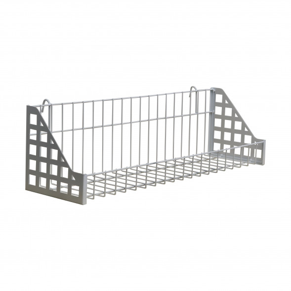 Корзина на сетку ш600*гл160 *в160мм, цвет белый, П15 ,бок лазер.