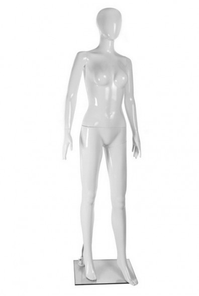 Манекен без лица женский белый ГЛЯНЦЕВЫЙ,рост 175 см., 86-65-86 см.