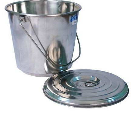 Ведро с крышкой 20л нерж. с меркой Катунь