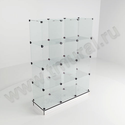 Витрина (12 ячеек) 1260*450*1750 бел/черн