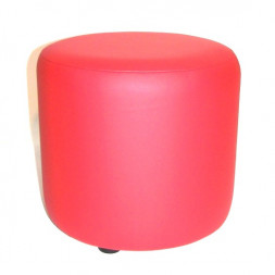 Банкетка &amp;quot;Цилиндр&amp;quot; h-380, Винил, красный