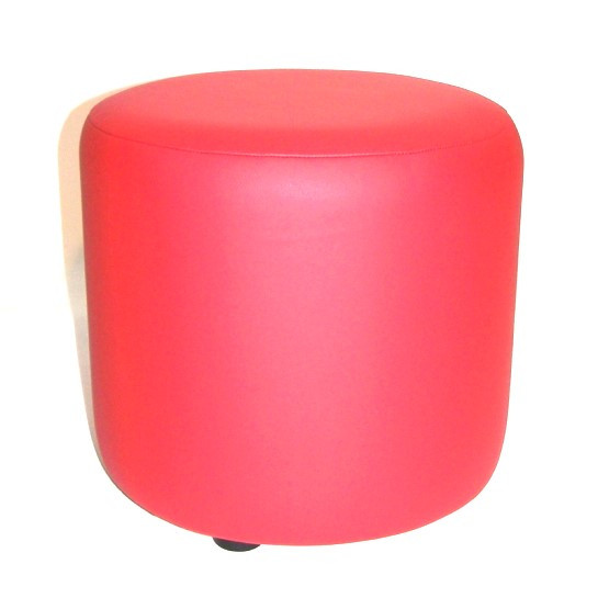 Банкетка &amp;quot;Цилиндр&amp;quot; h-380, Винил, красный