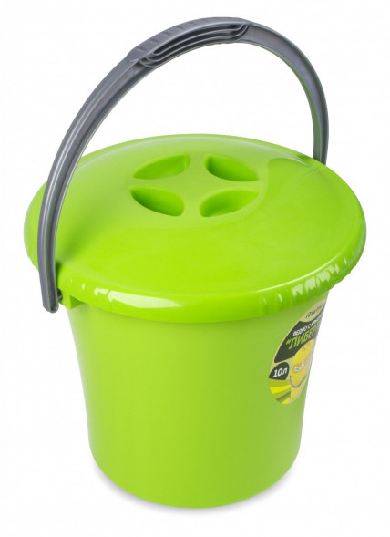 Ведро 10 л Либерти с крышкой цвет в ассортименте 