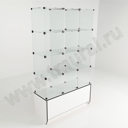 Витрина (12 ячеек) 1260*450*2140 бел/черн