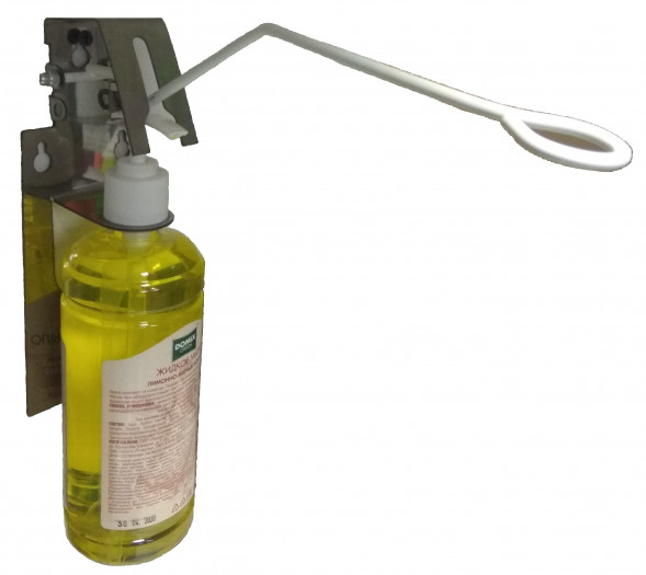 Дозатор для мыла локтевой, настенный, нержавейка