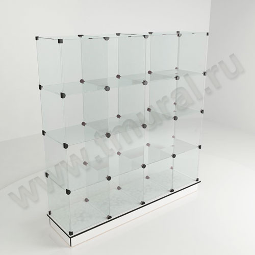 Витрина (16 ячеек) 1680*450*1750 бел/черн