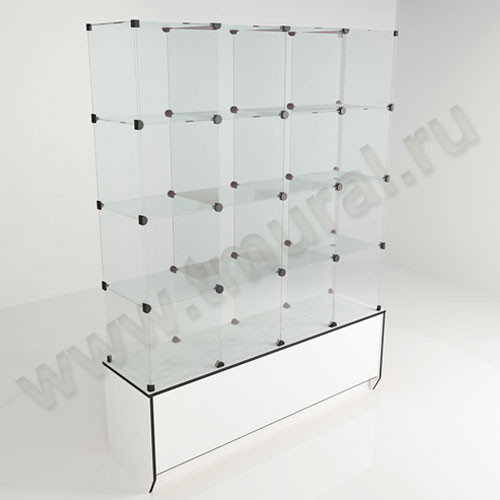 Витрина (16 ячеек) 1680*450*2140 бел/черн