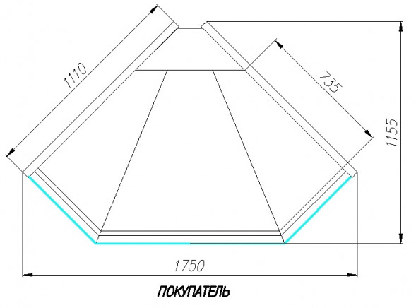Витрина холодильная Carboma ВХСу-1 (угол наружный) BAVARIA