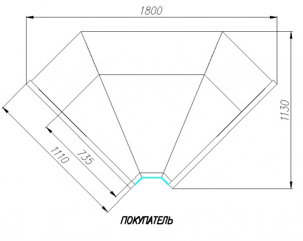 Витрина холодильная Carboma ВХСу-2 (угол внутренний) BAVARIA