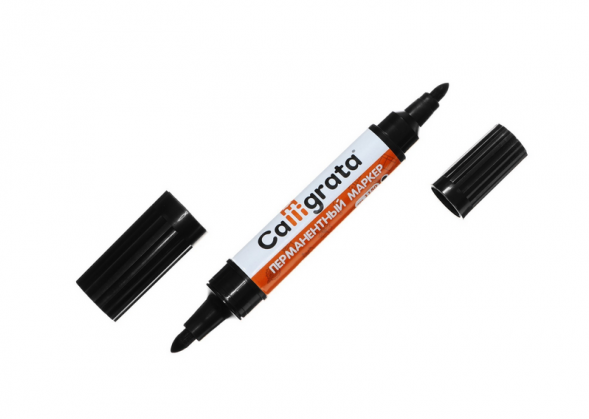 Маркер перманентный двусторонний черный 3,0/5,0мм