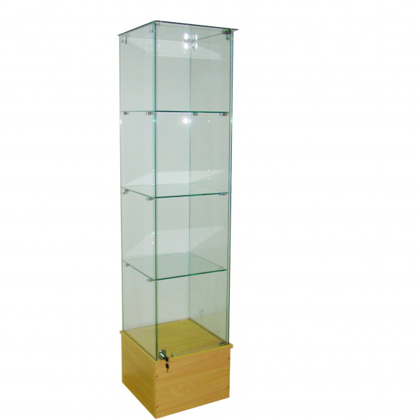 Витрина стеклянная 450*450*1800мм, 3 полки