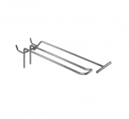Крючок двойной с ценникодержателем 300 мм хром на перфорацию