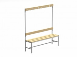 Скамья гардеробная с вешалкой (сосна) 2000х375х1680 мм.