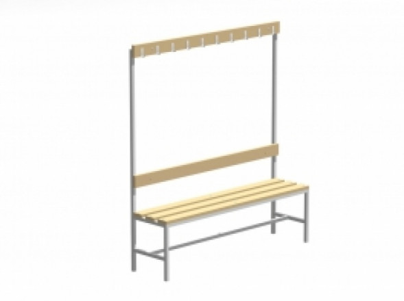 Скамья гардеробная с вешалкой (сосна) 2000х375х1680 мм.