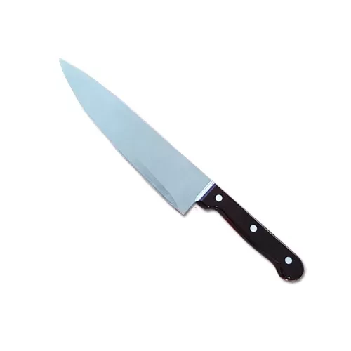 Нож поварской 205/15 мм с темной деревянной ручкой РТЗ-1, на блистере