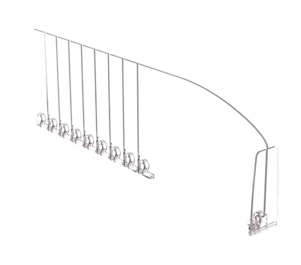 Делитель с центральным ограничителем 80 мм.Высота 120 мм, длина 285-485 мм.