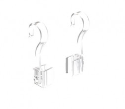 Крючок подвижный для подвешивания рамы к профилю боковой (пластик)