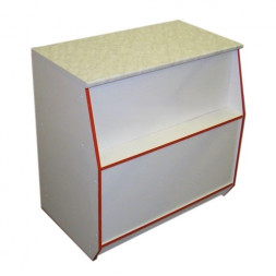 ПРС МАЛЫЙ ПОСТФОРМИНГ 600х550х900 ПРИЛАВОК РАБОЧИЙ ДСП белый с красной кромкой