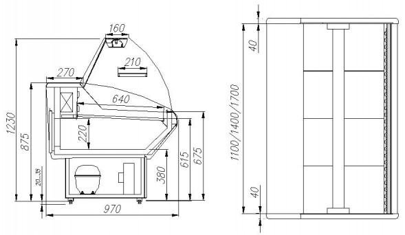 Витрина холодильная CARBOMA ВХС‑1,2 PALM