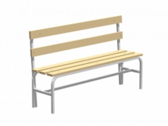 Скамья гардеробная со спинкой (липа) 1500х375х850 мм.