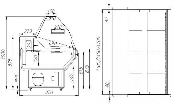 Витрина холодильная CARBOMA ВХСр‑1,8 PALM