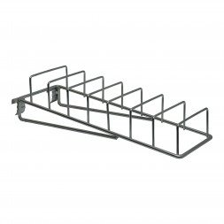 Держатель на штангу для  тарелок крашенный в хром, 7 ячеек