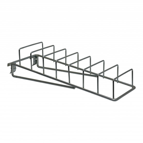 Держатель на штангу для  тарелок крашенный в хром, 7 ячеек