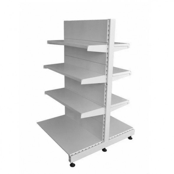 Металлический торговый стеллаж островной 1200х1100х1950мм