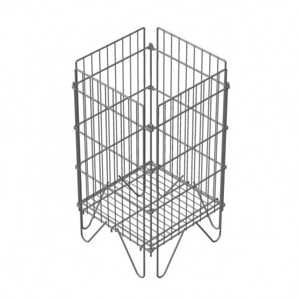 Корзина для распродаж 400х400х780  цинк/хром (переставная полка, мелкая ячейка)