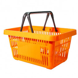 Корзина покупательская 20 л пластик оранжевый